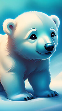 Polar bear cub wallpapers for I pad, Notebook cover, I phone, tab mobile high quality images.