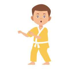 set of child poses in yellow clothes color