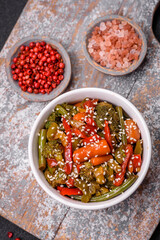 Mix of vegetables corn, carrots, peppers, broccoli, onions in teriyaki sauce