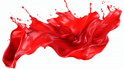 Vibrant Red Splash: Liquid Paint Artistry Isolated Against Transparent Background