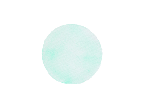 Hand-painted green watercolor circle shape isolated on a white background. Concepts for poster, wallpaper, card, book covers, and packaging. Design element for decoration..