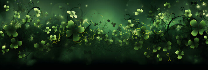 Beautiful green St Patrick day background banner