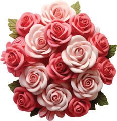Bouquet of roses on a white background