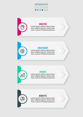 Infographic template business concept with workflow.
