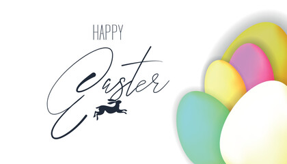 Happy Easter banner. Trendy Easter design. 