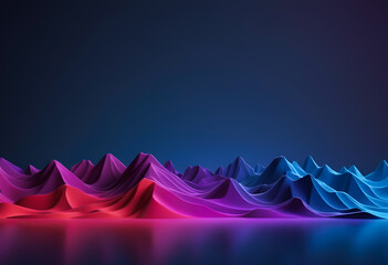 Abstract 3D wavy topographic style background in red, purple, blue, and cyan gradient colors. Background, Wallpaper, Backdrop