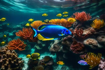 Colorful Sea Life and Plants Flourishing in Concert