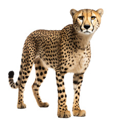 isolated cheetah in white background with clipping path