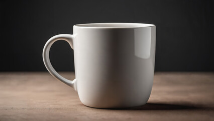 white cup on wooden background , mug