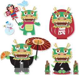 年賀状　2024年　辰年
