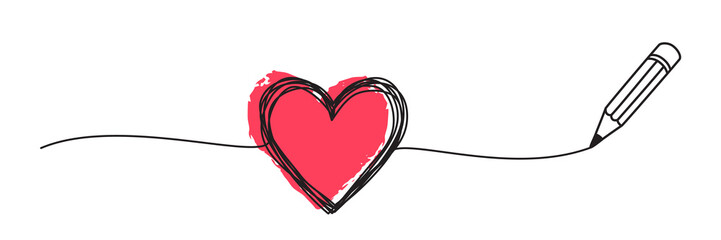 Heart hand drawn tangled grungy scribble png