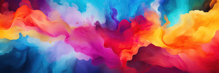 Vividfusion of different vibrant colors, reminiscent of the joyous celebrations of the Holi festival, 