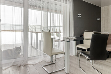 A modern living room, in the house