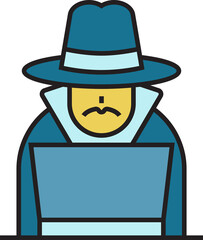 Hacker with Laptop Icon
