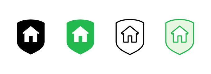 Home insurance icon set. home protection icon
