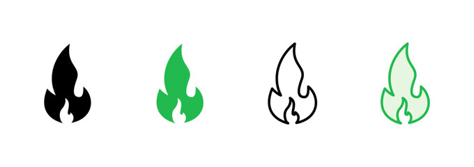 Fire icon set. fire vector icon