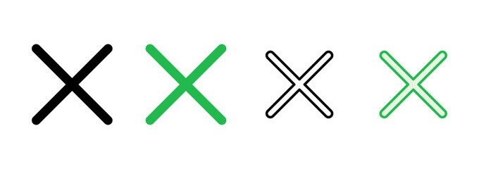 Close icon set. Delete icon vector. cross sign