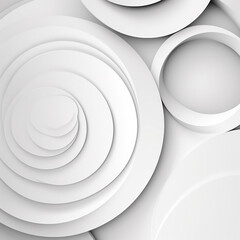 Abstract white background with concentric circles. 3d vector illustration.AI.