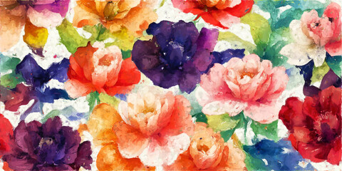 Beautiful elegant oil painting flower illustration