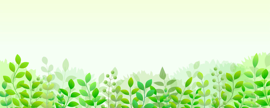 緑色の植物が生えるベクター背景素材