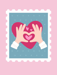 Heart made from fingers card