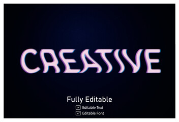 Realistic glitch text effect for video game text for editable cyber Monad vhs font