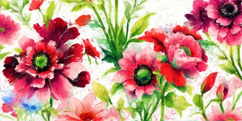 Tuinposter Beautiful elegant oil painting flower illustration © yang