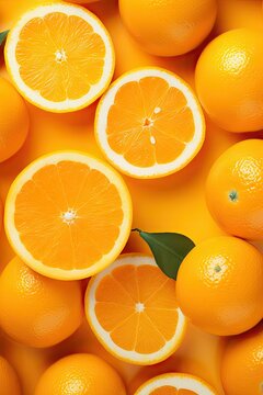 Oranges Mock Up Advertising Background Style - Food Backdrop with Empty Copy Space for Text and Advertising - Fresh Orange Fruit Wallpaper created with Generative AI Technology