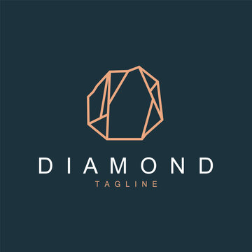 Gem Diamond Template Illustration Gemstone Logo Design Line