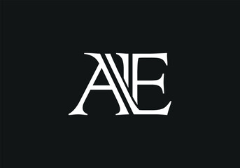 Elegant initial letter AE with crown logo vector, Creative Lettering Logo Vector Illustration.