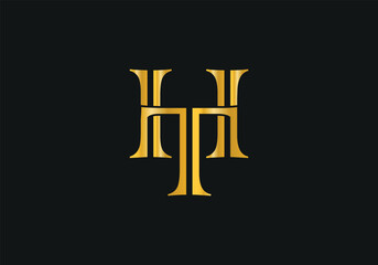 Elegant initial letter HT with crown logo vector, Creative Lettering Logo Vector Illustration.