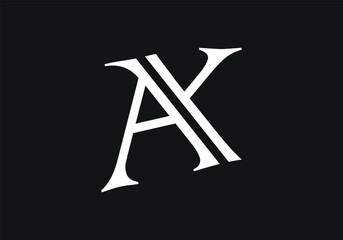 Elegant initial letter AX with crown logo vector, Creative Lettering Logo Vector Illustration.