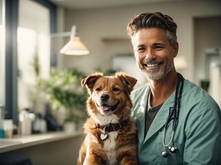 Veterinarian and Trusty Canine
