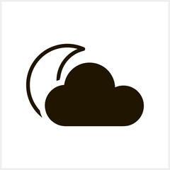 Weather clipart isolated Doodle cloud with moon art Vector stock illustration EPS 10