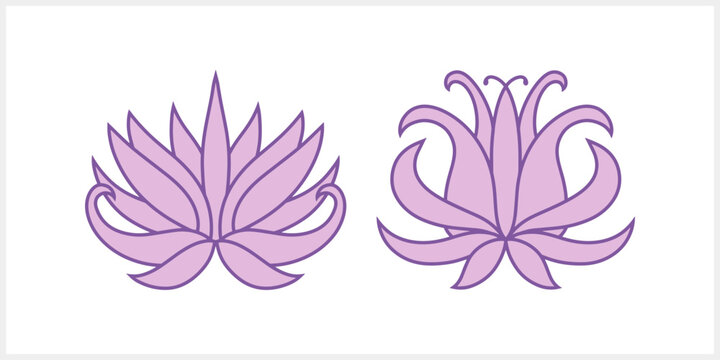 Lotus flower doodle icon isolated. Stencil vector stock illustration. EPS 10