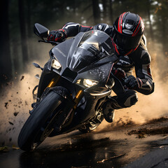 Generative AI,Precision Speed: Superbike Lean on High-Speed Racetrack