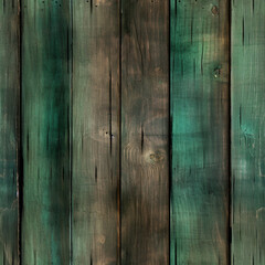 Fototapeta premium Заголовок: Seamless Wood Plank Texture rustic wood where the dominant color is Green created with Generative Ai