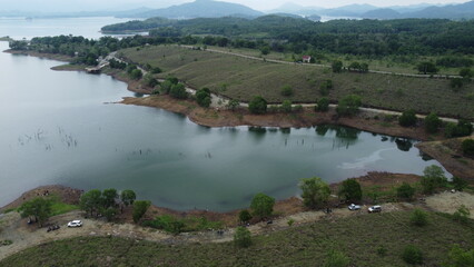 Aerial view of Bukit Batu, Riam Kanan, South Kalimantan