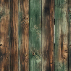 Obraz premium Seamless Wood Plank Texture rustic wood where the dominant color is Green created with Generative Ai