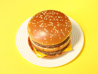 hamburger on a plate