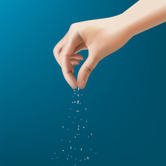 Pinch Of Salt Or Spices Cooking Hand