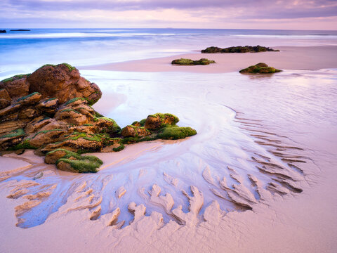 Portugal, Algarve,Praia do Brejo Largoat dusk