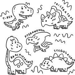 hand drawn cute dinosaur and text for templates7