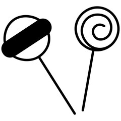 Lollipop solid glyph icon illustration