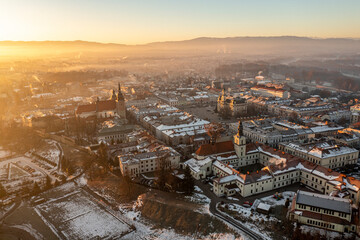 Old town at sunrise Nowy Sacz  
