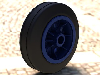 100mm Solid Plastic Caster Wheel 3D print model