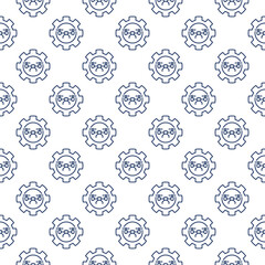Drone inside Cog Wheel vector Quadcopter Configuration concept linear seamless pattern