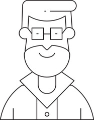 Beard Man Character Icon
