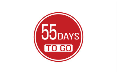 55 day to go. Countdown left days. Count time sale. Number of days remaining for sales and promotion. Sale promotion timer sign business concept. Vector illustration