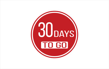 30 day to go. Countdown left days. Count time sale. Number of days remaining for sales and promotion. Sale promotion timer sign business concept. Vector illustration